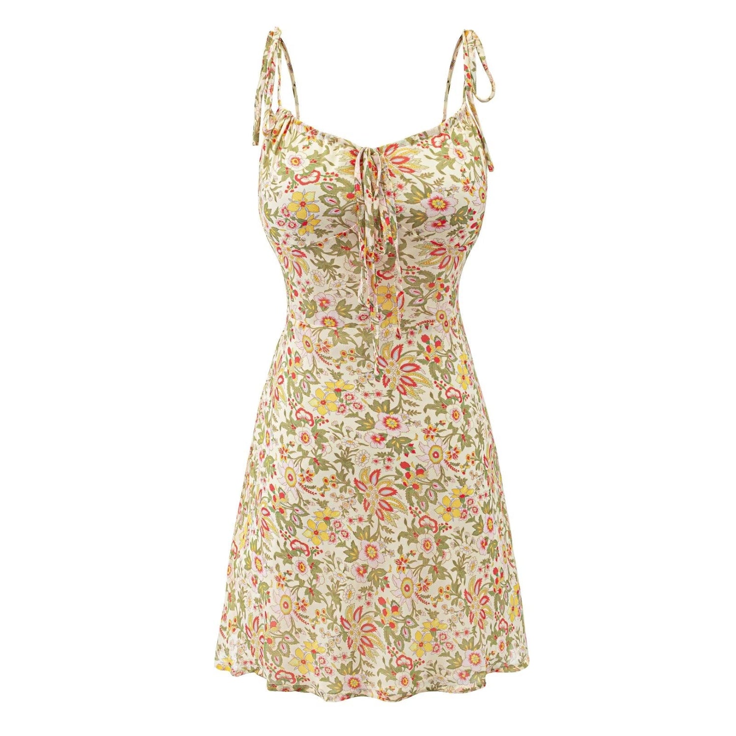 Summer Women Clothing Sweet Spicy Girly Floral Skirt Slim Fit Slimming Spaghetti Straps Dress  DestGlow