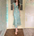 Women Clothing Summer Smoke Purple Ning Dress French Floral Flying Sleeve Dress Women Lace V neck Dress  DestGlow