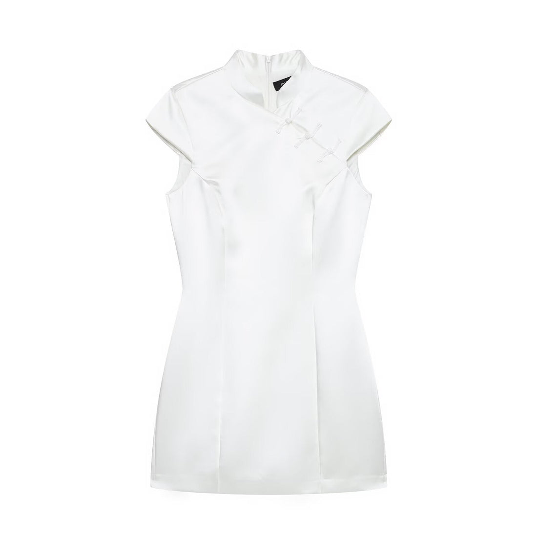 Women Silk Satin String Button Mini Dress Women  DestGlow