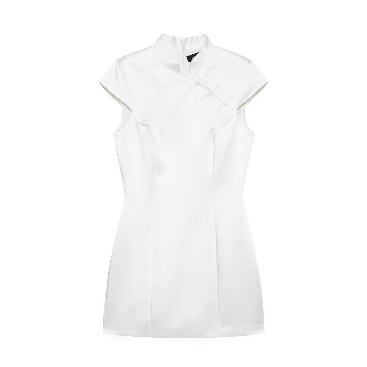 Women Silk Satin String Button Mini Dress Women  DestGlow