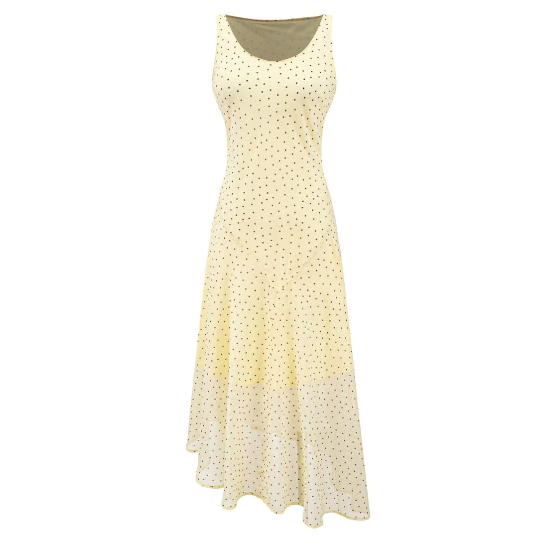 Retro Dots Gentle Lazy Slip Dress Women Summer All Matching Graceful Vacation Maxi Dress  DestGlow