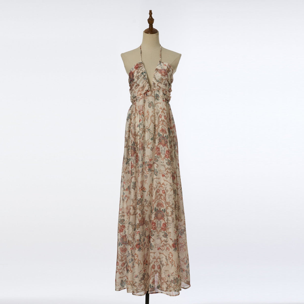 Women Summer Printed Halter Neck Strapless Dress  DestGlow