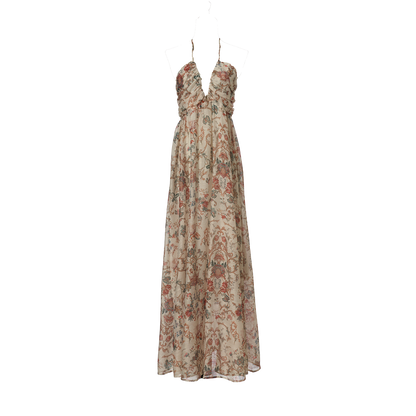 Women Summer Printed Halter Neck Strapless Dress  DestGlow