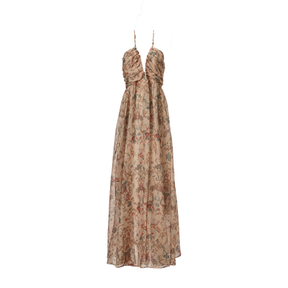 Women Summer Printed Halter Neck Strapless Dress  DestGlow