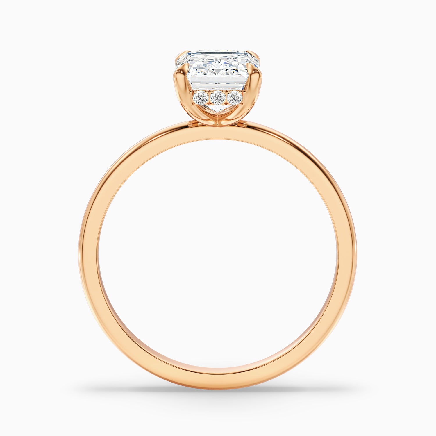 Dany 2.5 Carat Emerald Cut Hidden Halo Lab Grown Diamond Ring in 925 Sterling Silver