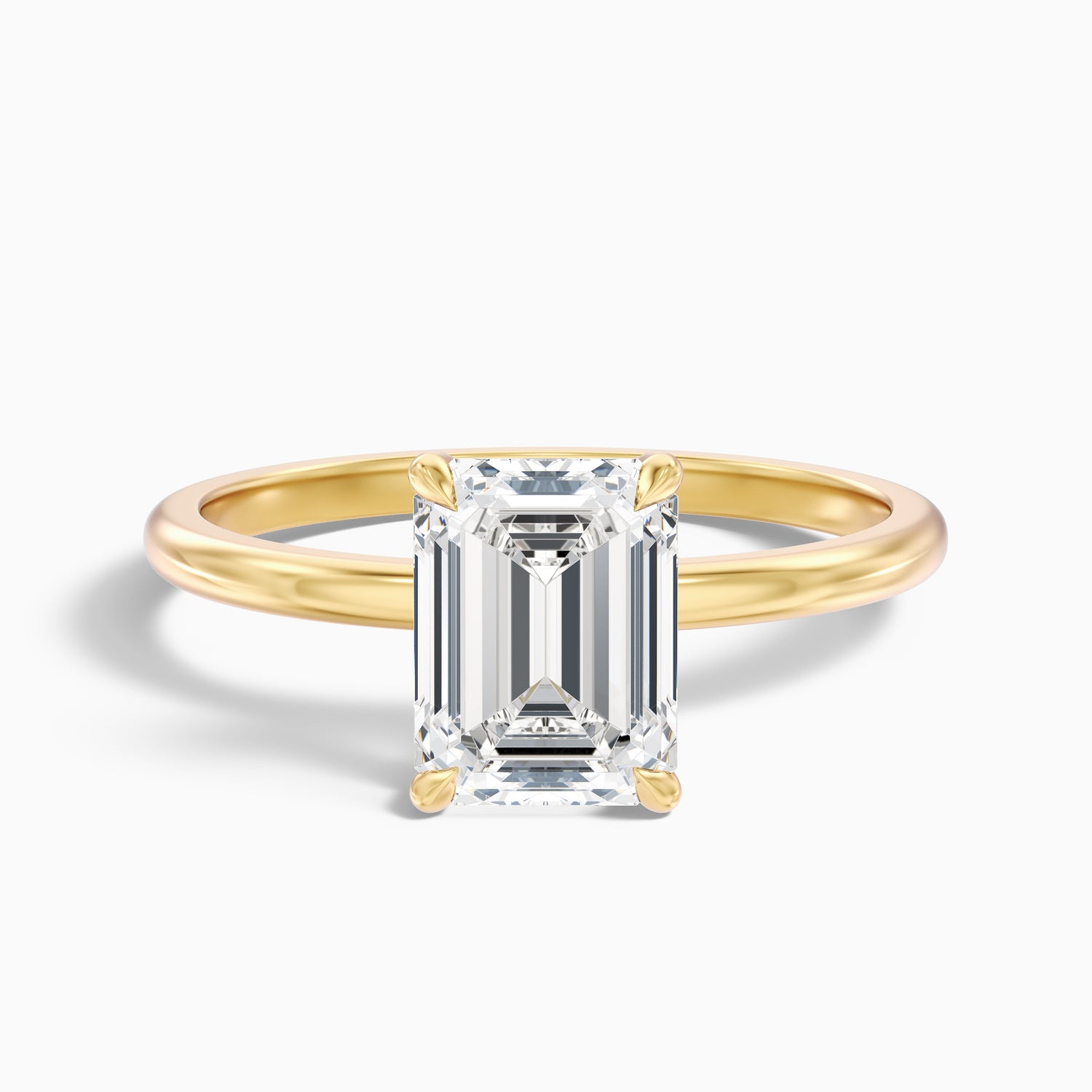 Dany 1 Carat Emerald Cut Hidden Halo Lab Grown Diamond Ring in 14k Rose Gold