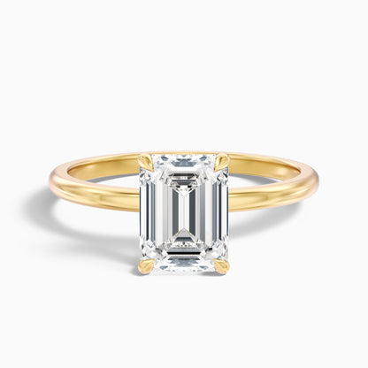 Dany 4 Carat Emerald Cut Hidden Halo Lab Grown Diamond Ring in 925 Sterling Silver
