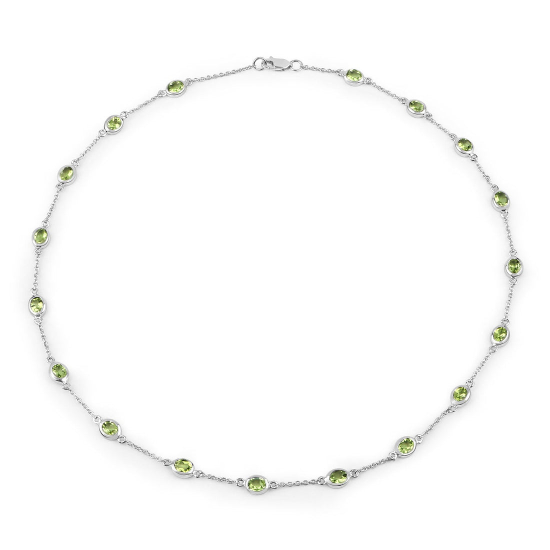 6.30 Carat Genuine Peridot .925 Sterling Silver Necklace by Bids.com