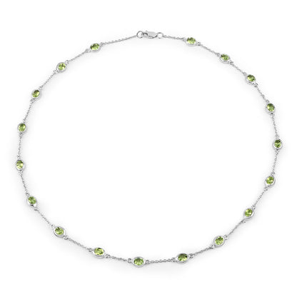 6.30 Carat Genuine Peridot .925 Sterling Silver Necklace by Bids.com