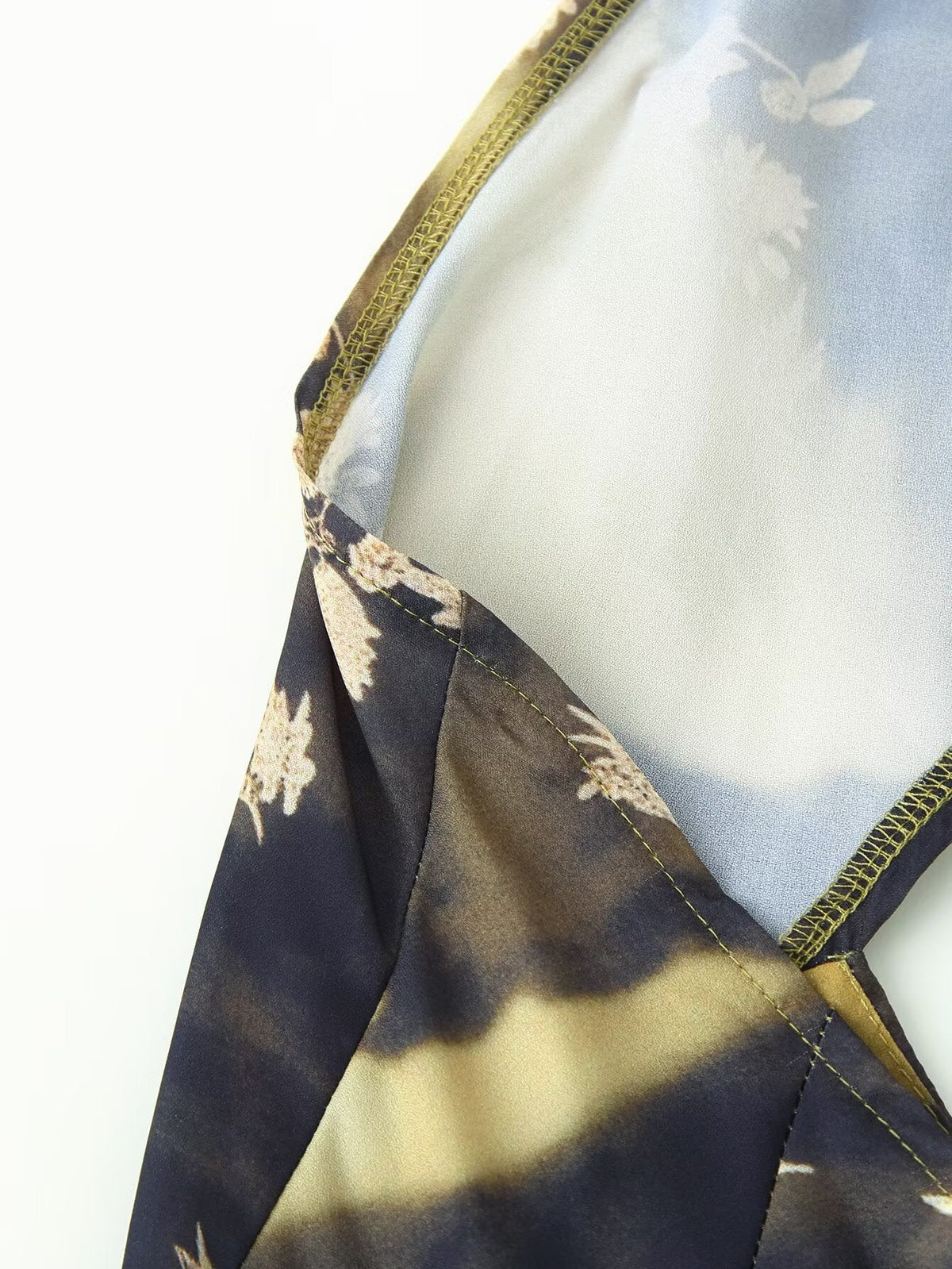 Women Elegant Slim Backless Sleeveless Printed Hanging Collar Dress  DestGlow