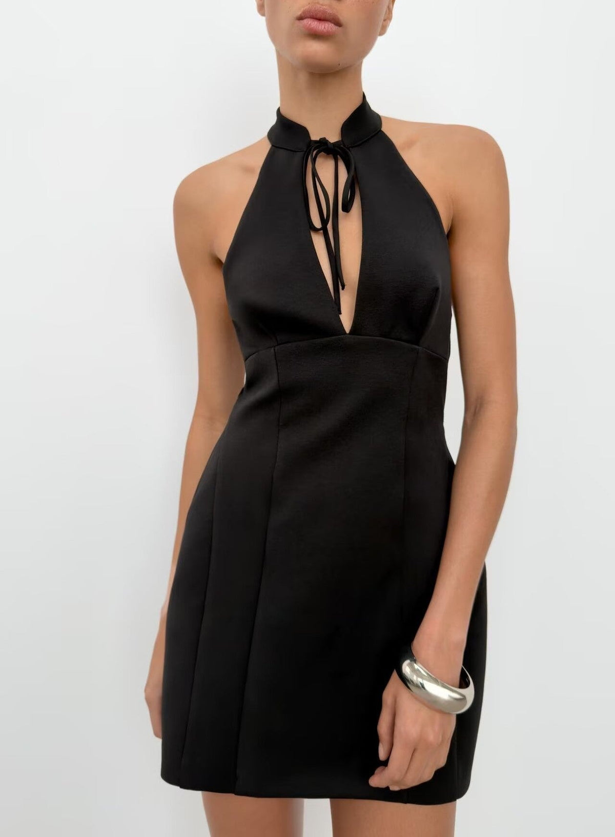 Women Clothing Summer Lace up Hanging Collar Short Dress  DestGlow