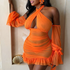 Spring Summer Sexy Mesh See Through Halter Backless Pleating Dress Straps  DestGlow