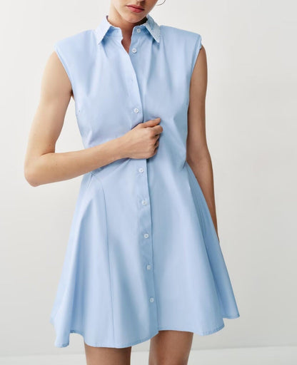 Women Clothing Western Shirt Padded Shoulder Dress  DestGlow
