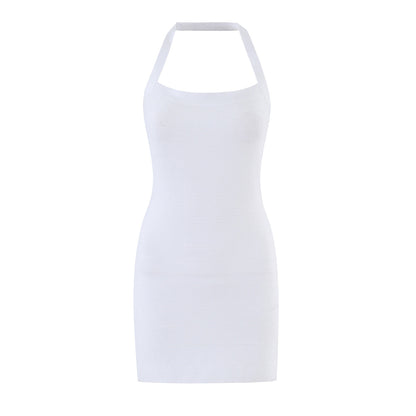 Casual Five Color Halter Backless Skinny Sheath Dress  DestGlow