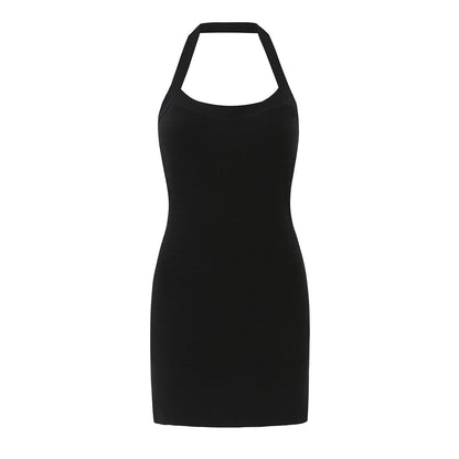 Casual Five Color Halter Backless Skinny Sheath Dress  DestGlow