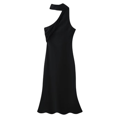 Women Clothing Asymmetric Scarf with Sexy Slim Fit Midi Skirt Long Dress  DestGlow