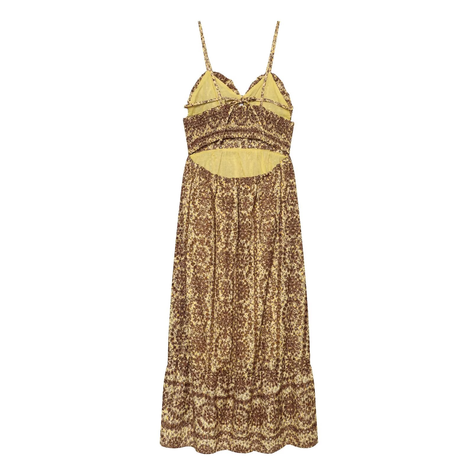 Summer Hollow Out Cutout Embroidery Open Design Midi Dress  DestGlow