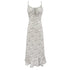 Summer Retro Vacation Printed Maxi Dress Ruffled Design Slim Strap Dress  DestGlow