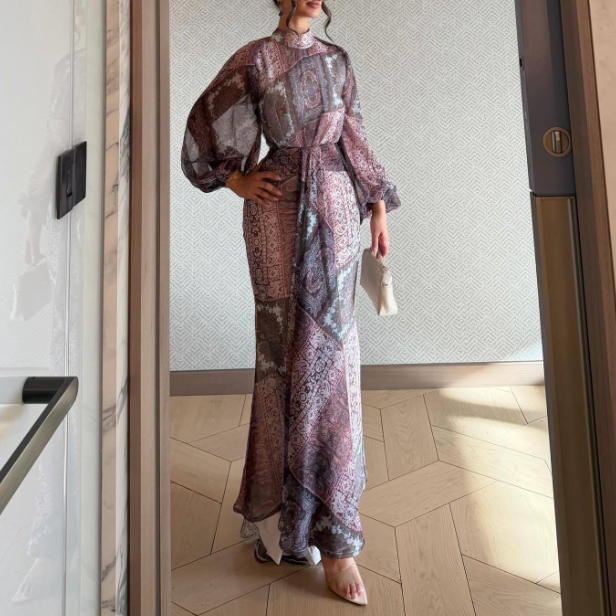 Spring Summer Vintage Print Backless Beach Maxi Dress  DestGlow
