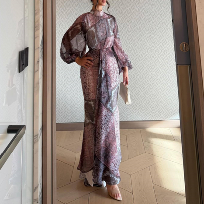 Spring Summer Vintage Print Backless Beach Maxi Dress  DestGlow