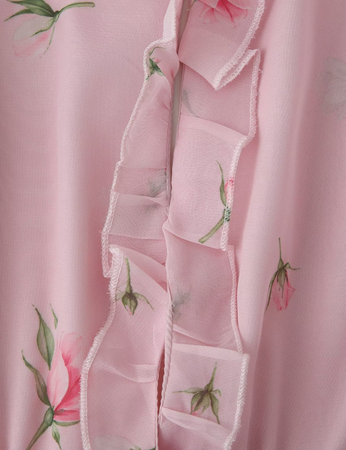 Women Clothing Fresh Sweet Floral Tight Waist Back Hollow Out Cutout-out Long Sleeve Chiffon Dress  DestGlow