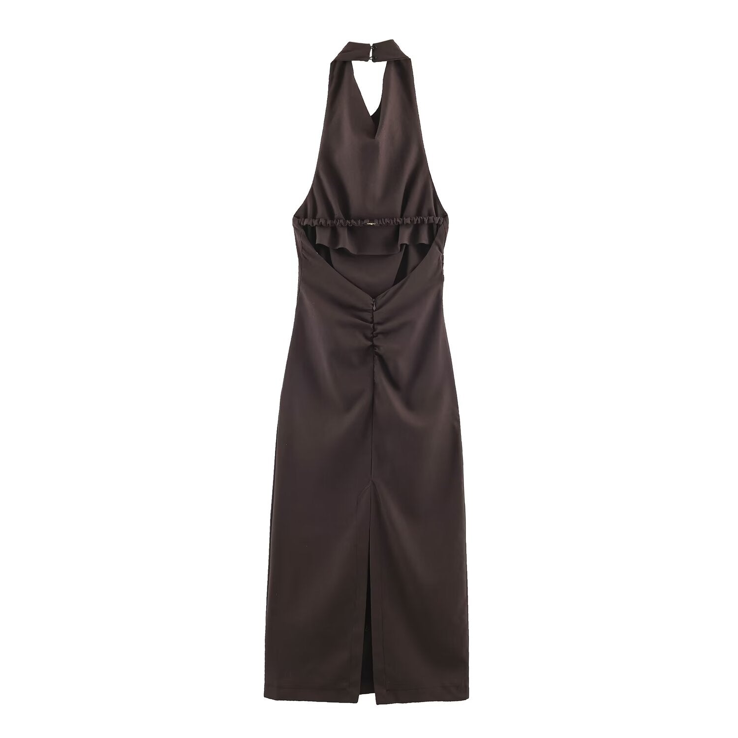 Women Clothing Summer Halter Backless Midi Dress  DestGlow