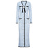 Spring Autumn Fashionable Knitted V neck Floral Slim Fit Slimming Long Sleeves Dress Women  DestGlow