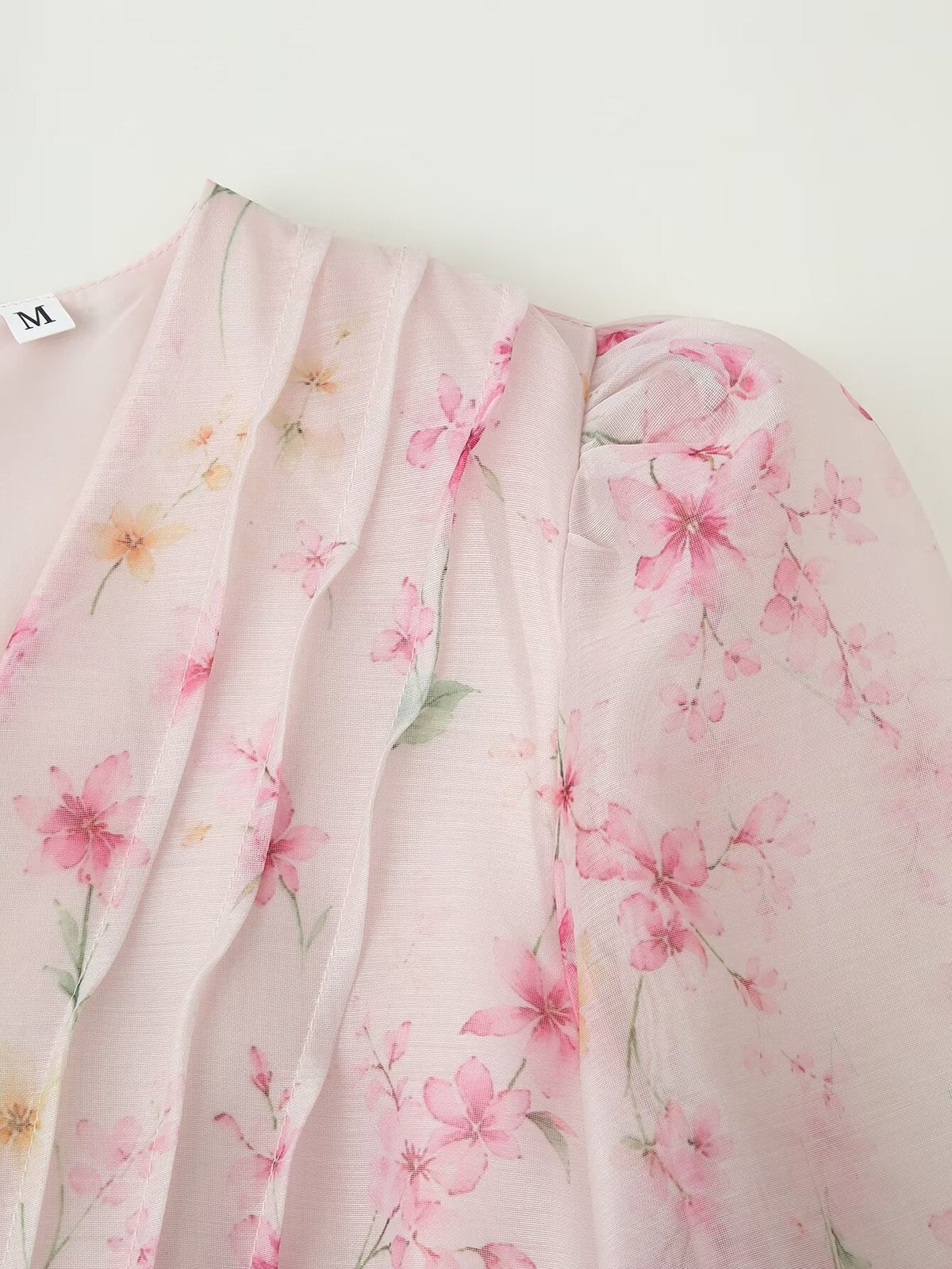 Women Clothing French Sweet Loose Printed Long Sleeve Laminated V neck Dress  DestGlow