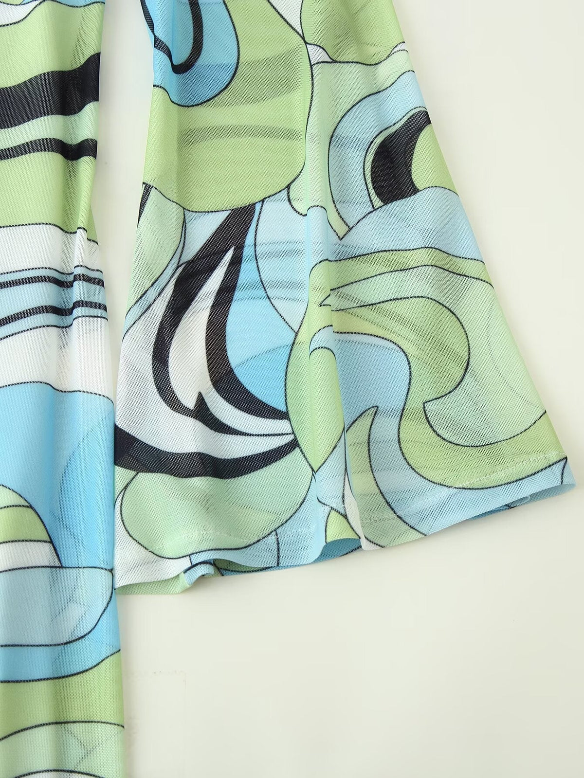 Women Clothes Flared Sleeves Printing Backless Dress  DestGlow