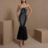 Women Clothes Sexy Tube Top Package Hip Beaded Rhinestone Jumpsuit Cocktail Dress  DestGlow