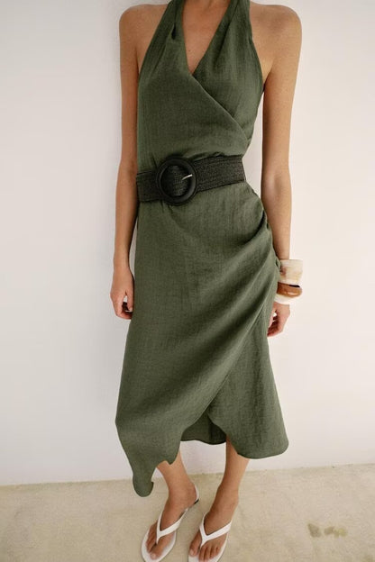 Women Clothing Summer Irregular Asymmetric Dress Midi Dress  DestGlow