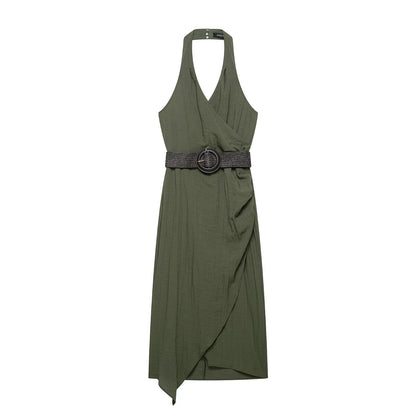 Women Clothing Summer Irregular Asymmetric Dress Midi Dress  DestGlow