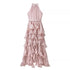 Women Clothing Summer Slimming Lace up Halterneck Sleeveless Ruffled Maxi Dress  DestGlow