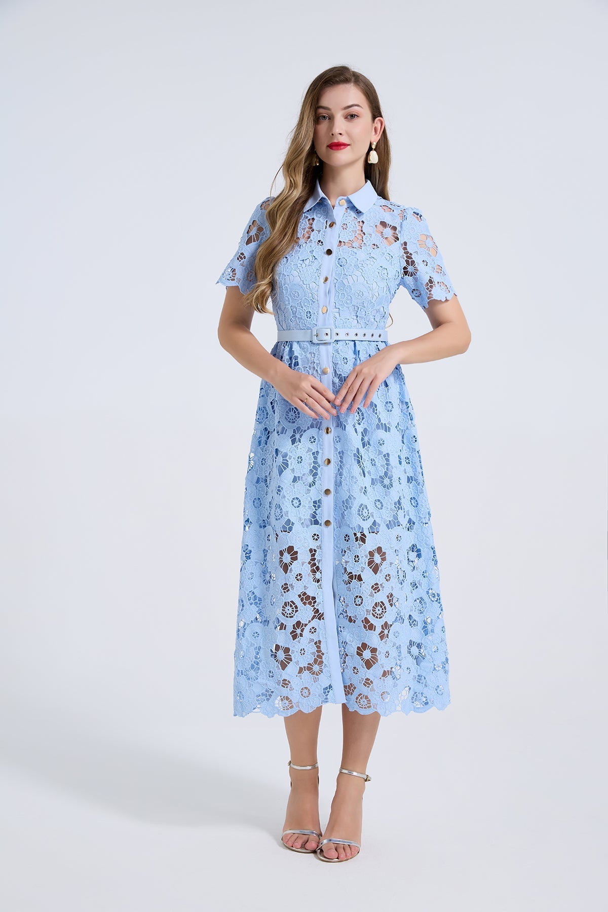 Women Summer Elegant Long A Line Short Sleeved Dress  DestGlow