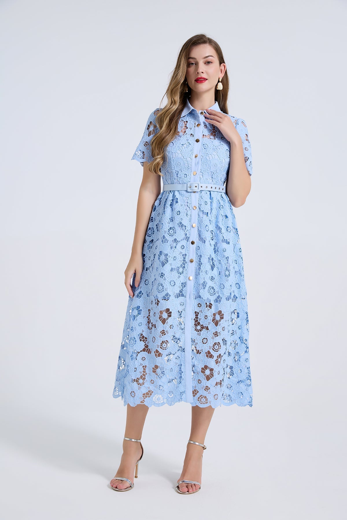 Women Summer Elegant Long A Line Short Sleeved Dress  DestGlow