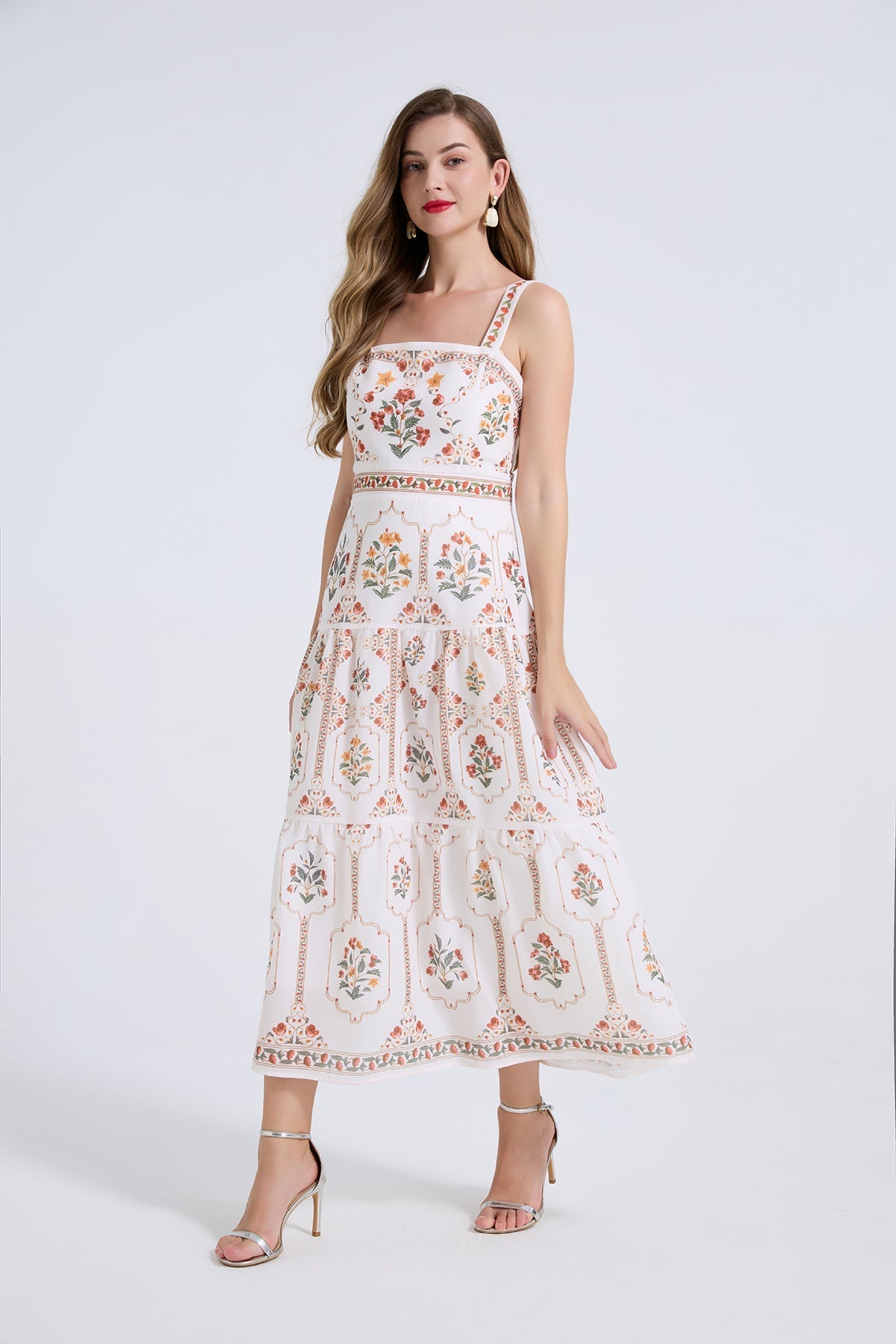 Women Summer Elegant Printing A Line Dress  DestGlow