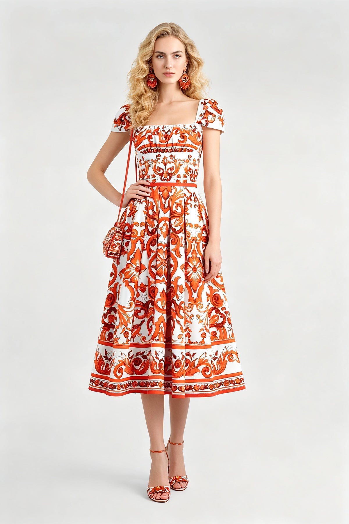 Women Summer Printed Short Sleeved Dress  DestGlow