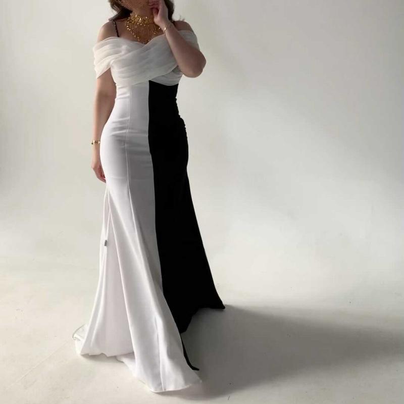 Spring Summer Women Strap Color Matching Pleated Slim Elegance Retro Dress  DestGlow