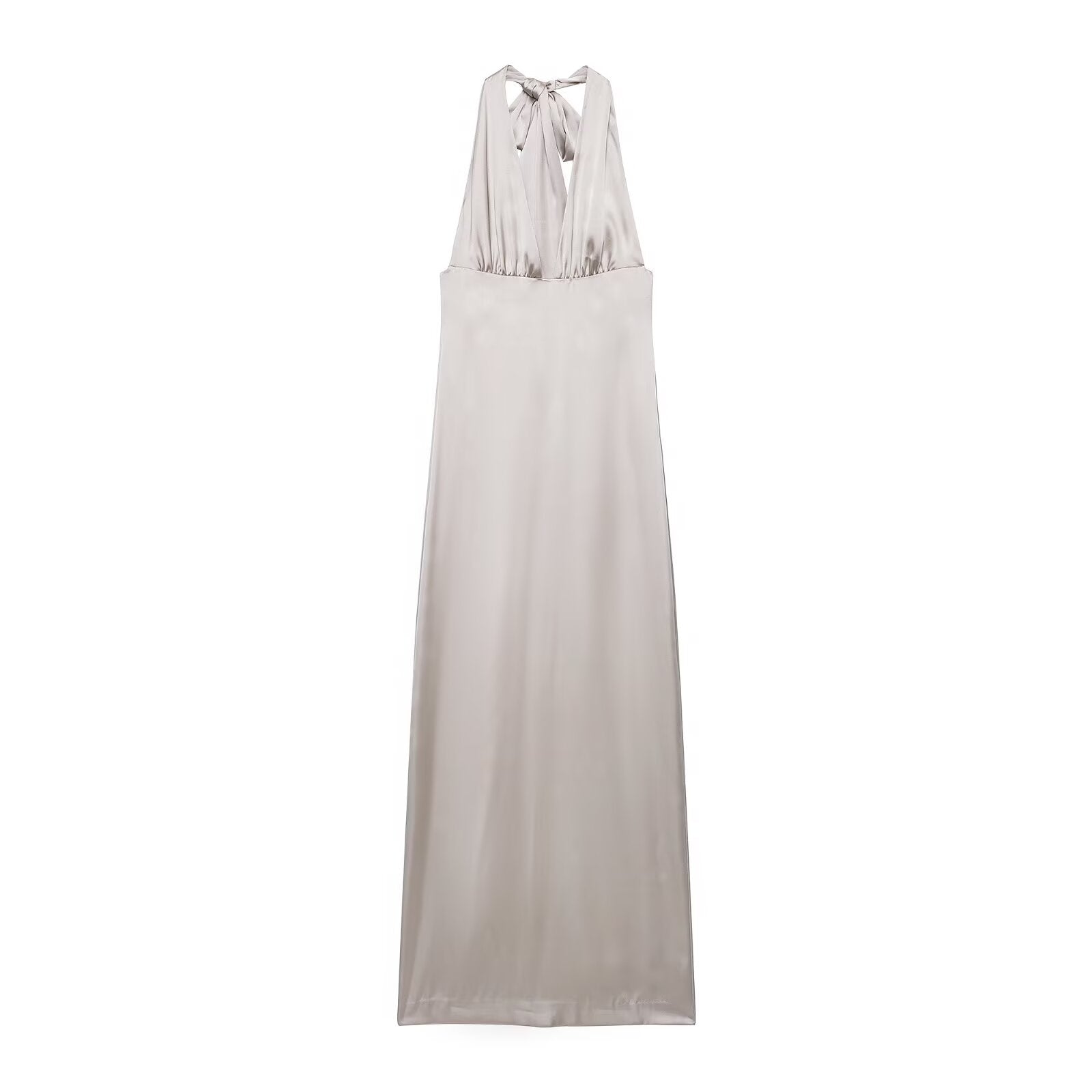 Women Clothing Summer Elegant Silk Satin Texture Halter Maxi Dress  DestGlow