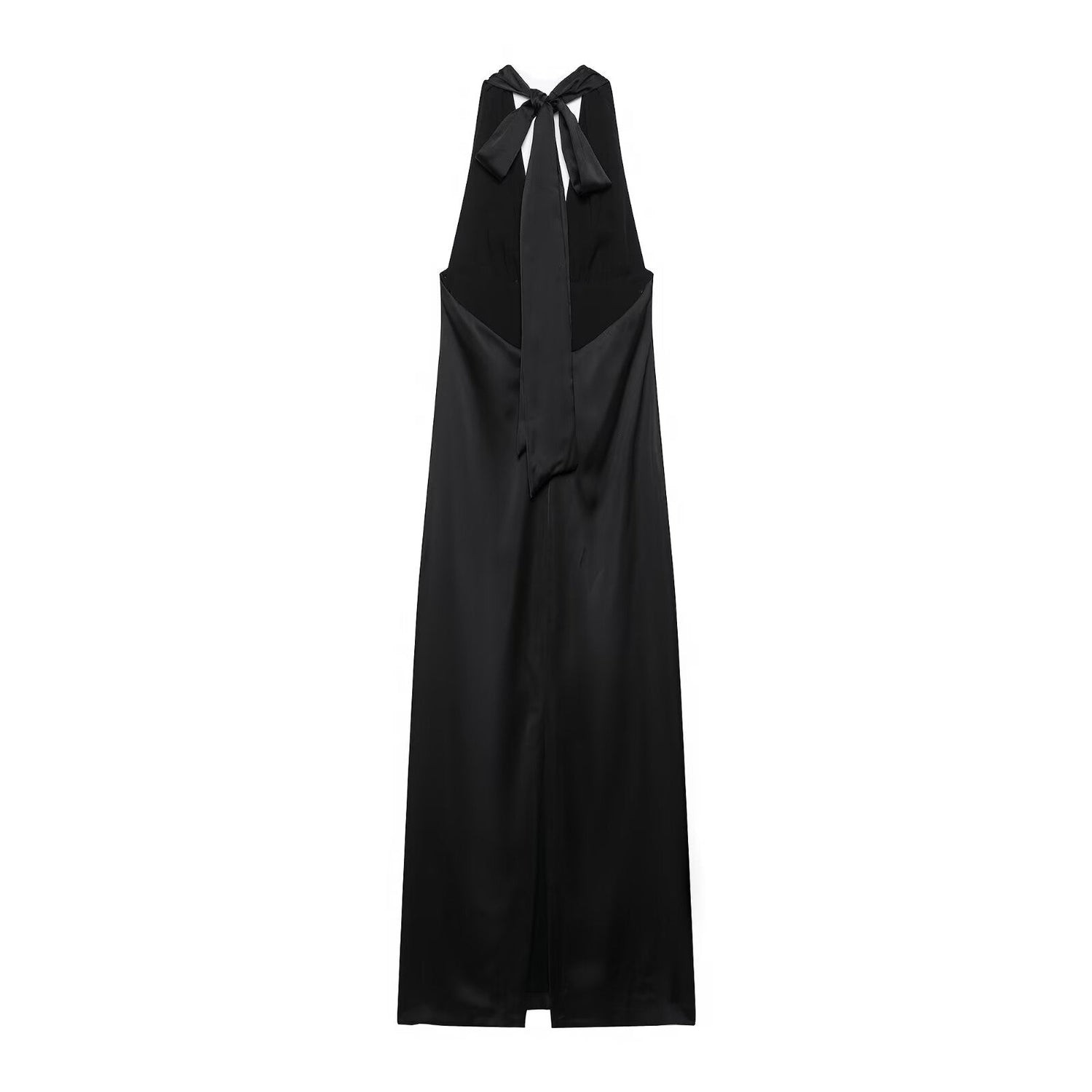 Women Clothing Summer Elegant Silk Satin Texture Halter Maxi Dress  DestGlow
