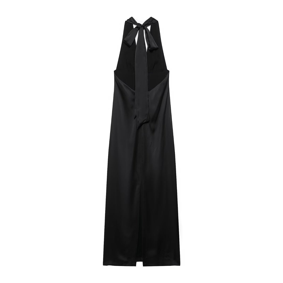 Women Clothing Summer Elegant Silk Satin Texture Halter Maxi Dress  DestGlow