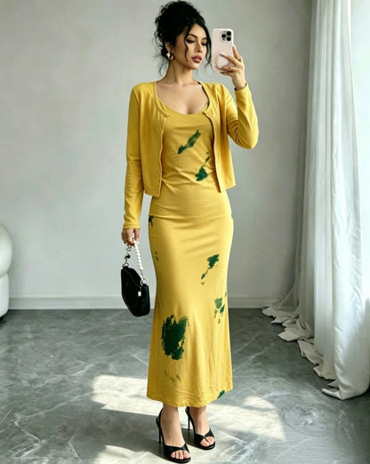 Spring Autumn French Blue Holiday Sexy Wear Slimming Tight Waist Strap Floral Sheath Dress  DestGlow