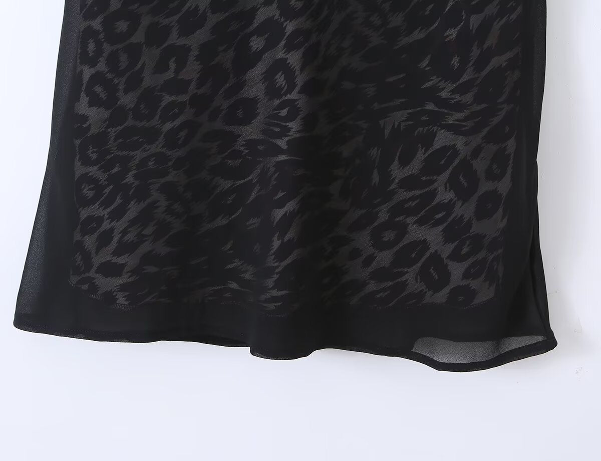 Vintage Leopard Print Halter Spaghetti Straps Dress Women Sexy Big Backless Slim Fit Seaside Holiday Midi Dress  DestGlow