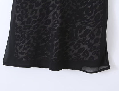 Vintage Leopard Print Halter Spaghetti Straps Dress Women Sexy Big Backless Slim Fit Seaside Holiday Midi Dress  DestGlow
