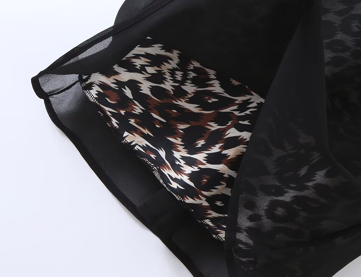 Vintage Leopard Print Halter Spaghetti Straps Dress Women Sexy Big Backless Slim Fit Seaside Holiday Midi Dress  DestGlow