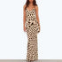 Women Clothing Summer Detachable Triangular Binder Animal Pattern Split Sheath Dress  DestGlow