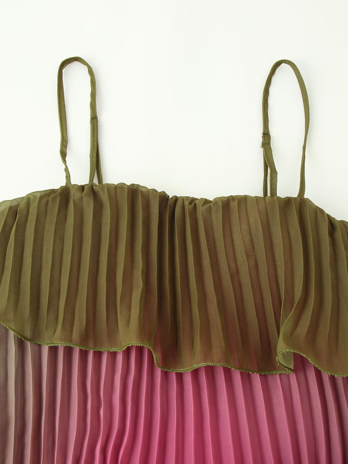Women Clothing Summer Gradient Vacation Ruffled Pleated Layered Cami Dress  DestGlow