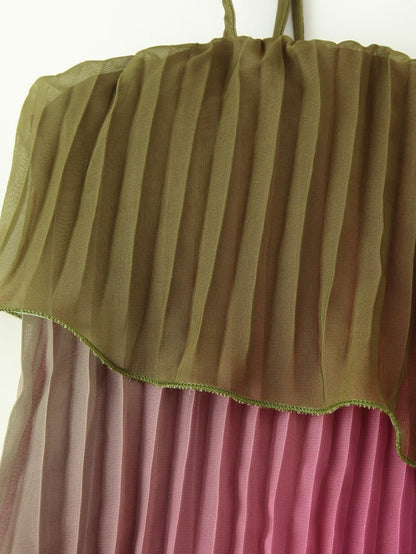 Women Clothing Summer Gradient Vacation Ruffled Pleated Layered Cami Dress  DestGlow