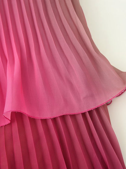 Women Clothing Summer Gradient Vacation Ruffled Pleated Layered Cami Dress  DestGlow