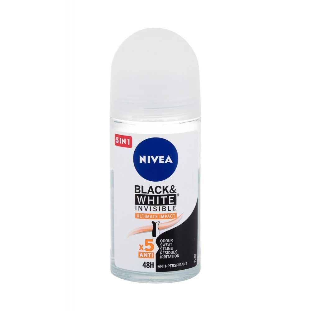 Nivea Black &amp; White Invisible Ultimate Impact Ball Antiperspirant, 50 Ml